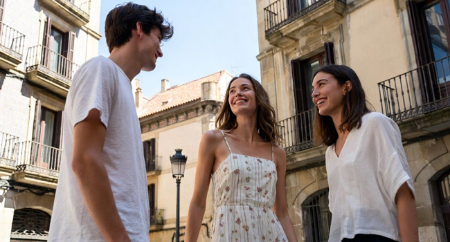 Erwachsene in Madrid während eines LISA! Bildungsurlaubs genießen spanische Atmosphäre und lernen Spanisch im Alltag