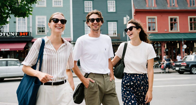 Bildungsurlaub Québec Kanada mit LISA! – Französisch lernen und Québec authentisch erleben Erwachsene unterwegs in Québec während eines LISA! Bildungsurlaubs genießen internationales Stadtleben und lernen Französisch