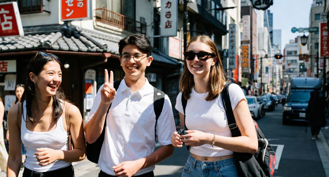 Erwachsene erkunden Tokio während einer LISA! Sprachreise und genießen Stadtleben, Shopping und Kultur in Japan