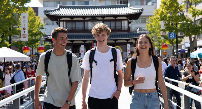 Erwachsene besuchen Tempel in Tokio während einer LISA! Sprachreise und entdecken japanische Kultur und Sehenswürdigkeiten