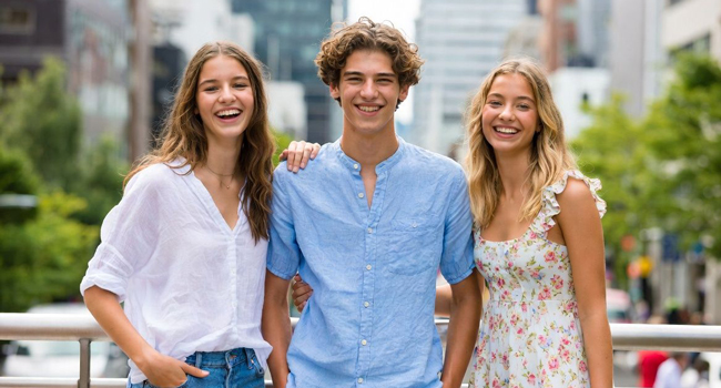 Junge Erwachsene in Tokio während einer LISA! Sprachreise posieren gemeinsam und genießen das Stadtleben