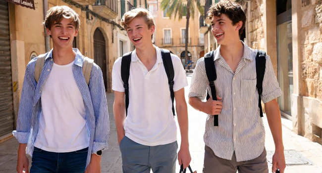  Young Adults in Mallorca während einer LISA! Sprachreise erkunden gemeinsam die Stadt und genießen das mediterrane Flair